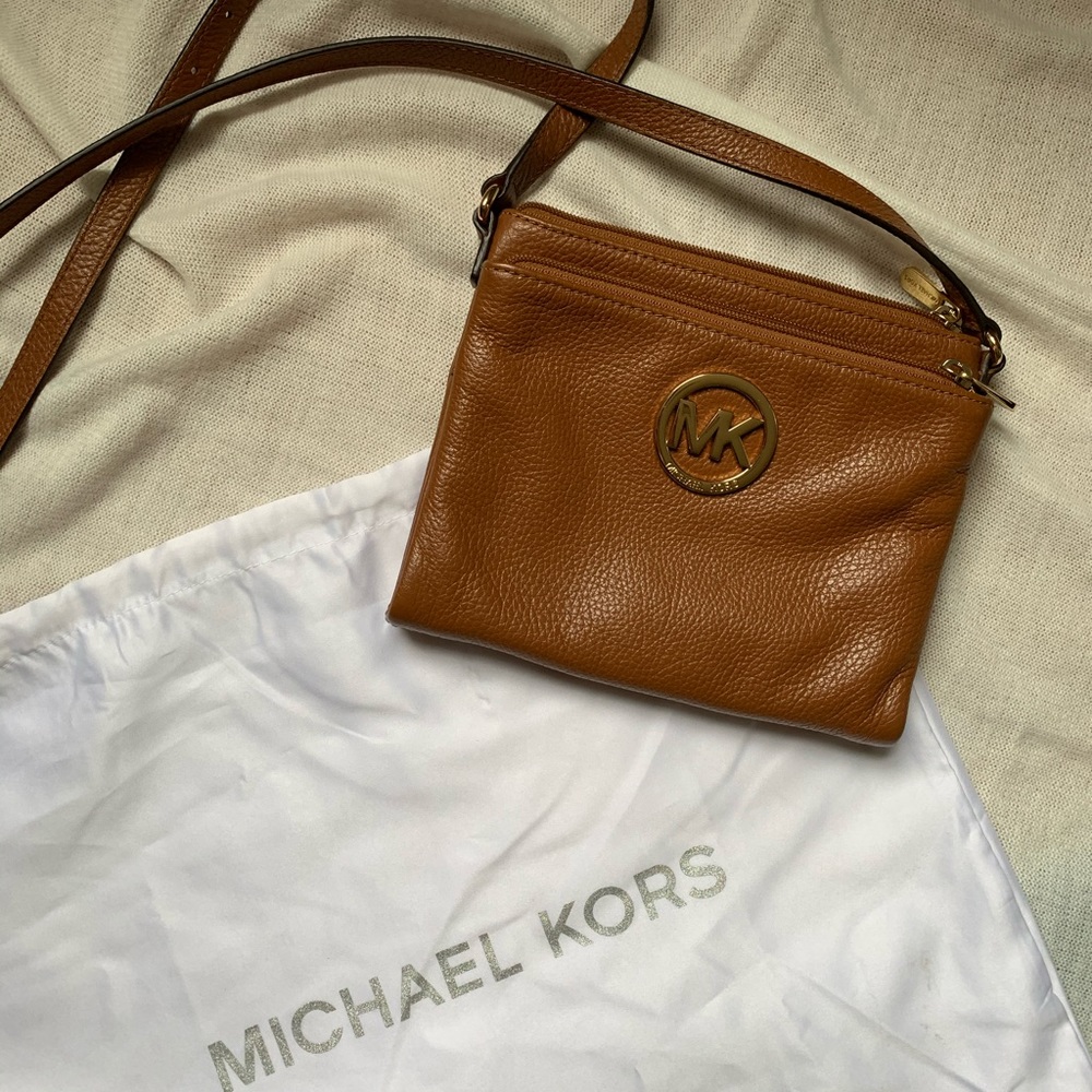 Michael Kors Brown Leather Crossbody Bag